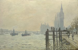 ウェストミンスターのテムズ川。 1871年頃 作： Claude Monet