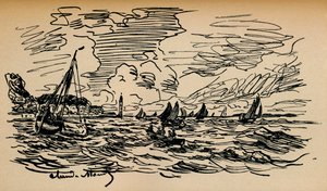 オンフルールのセーヌ河口、c1865 作： Claude Monet