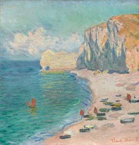 エトルタ: ビーチとファレーズ・ダモン 作： Claude Monet