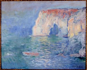 Etretat, la manneporte, refllets on the water クロード・モネ（1840-1926）の絵画 1885年 日 0.65x0.81 m パリ、オルセー美術館 作： Claude Monet