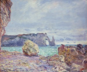 エトルタ、ビーチ、ポルト ダヴァル 作： Claude Monet