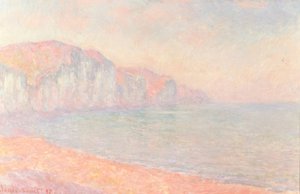 朝のプールヴィルの断崖 作： Claude Monet