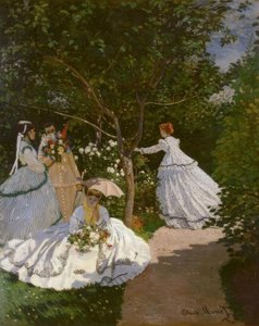 庭の女性 作： Claude Monet