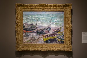 Étretatの釣り船 作： Claude Monet