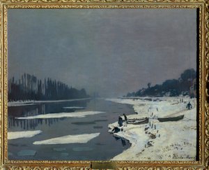 Glacons sur la Seine a Bougival, Yvelines クロード・モネ（1840-1926）の絵画 薄さ 0.65 x 0.81 m Paris musee du Louvre Mandatory mention: Donation Helene et Victor Lyon 作： Claude Monet