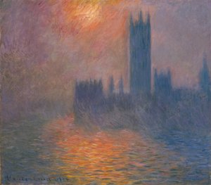 国会議事堂。日没、1900-1901。 作： Claude Monet