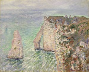 L「エギーユとポルトd」アヴァル、エトルタ、1886 作： Claude Monet