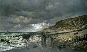 干潮時のラポワントデラエベ 作： Claude Monet