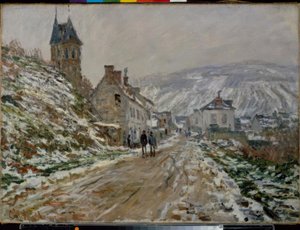 ヴェトゥイユへの道、冬 作： Claude Monet