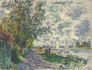プティジェヌヴィリエの銀行、1875年 作： Claude Monet