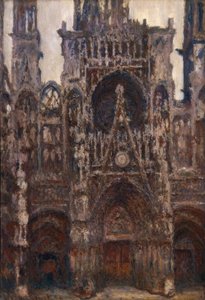 ルーアン大聖堂、正面から見たポータル、茶色の調和 作： Claude Monet