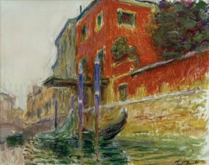赤い家、スケッチ 作： Claude Monet