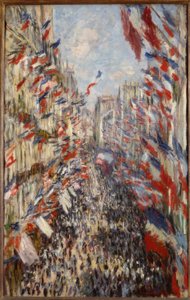 パリのモントルグイユ通り。 1878年6月30日のごちそう 作： Claude Monet