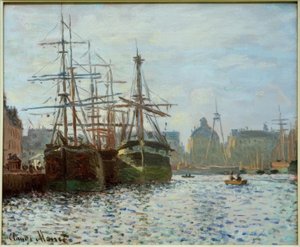 Le Bassin du Commerce、ルアーブル 作： Claude Monet