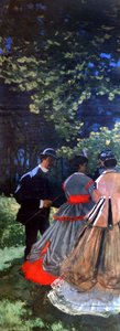 芝生で昼食、左パネル、1865 作： Claude Monet