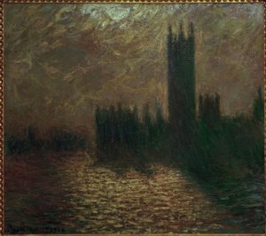 議会、荒れ模様の空 作： Claude Monet