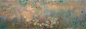 アイリスのある睡蓮の池 作： Claude Monet
