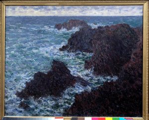 Les Roches de Belle Ile (Belle-Ile), la cote sauvage クロード・モネ(1840-1926)の絵画 19世紀 日 0,65x0,81m.パリ、オルセー美術館（Musee d
