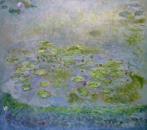 睡蓮 - クロード・モネ (1840-1926) の絵画、キャンバスに油彩