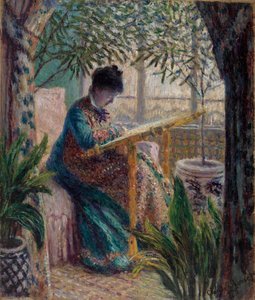マダム・モネの刺しゅう（クラフトのカミーユ） 作： Claude Monet