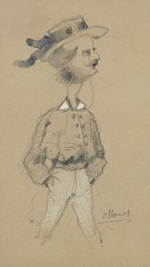 ボート乗りの帽子の男、1857 作： Claude Monet