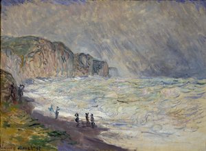 プルヴィルの荒れた海 - クロード・モネ (1840-1926) の絵画、キャンバスに油彩