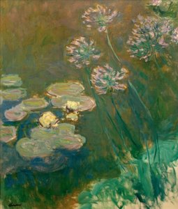 ニンフェアスエアガパンテス（睡蓮とアガパンサス） 作： Claude Monet