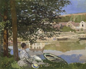 セーヌ河岸、ベヌクール、1868 作： Claude Monet