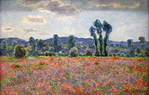 「ケシ畑」、1887年 作： Claude Monet