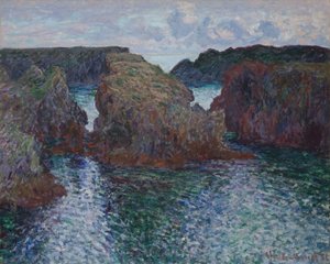 ポート グルファーの岩、ベル イル 作： Claude Monet