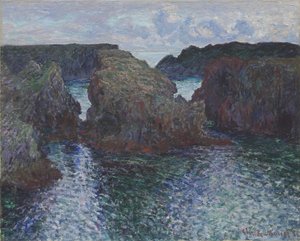 ポートグルファーの岩、ベルイル、1886年 作： Claude Monet