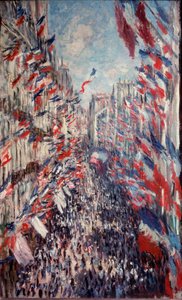 パリのモントルグイユ通り 作： Claude Monet