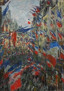 Rue Saint-Denis、1878 年 6 月 30 日の饗宴。 作： Claude Monet