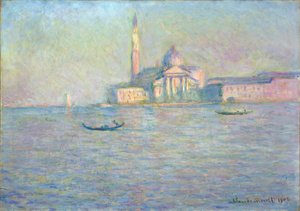 Saint George Major (Venice, Italy) (The Church of San Giorgio Maggiore, Venice) - クロード・モネ (1840-1926) の絵画、キャンバスに油彩 作： Claude Monet