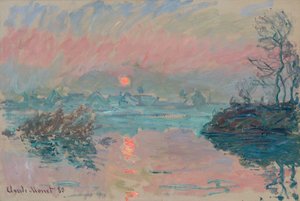 ラバクールの日没。ラバクールの日没、1880 作： Claude Monet