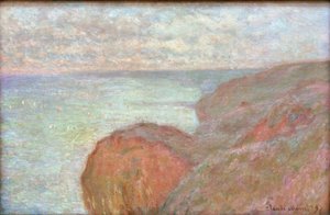 ディエップ近くの崖の上、曇り空 作： Claude Monet