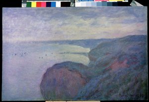 ディエップ近くの崖の上。 クロード・モネ (1840-1926) の絵画 作： Claude Monet