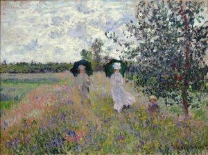 アルジャントゥイユの近くを散歩 作： Claude Monet