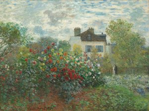 アルジャントゥイユの芸術家の庭 ダリアのある庭の一角、1873年。 作： Claude Monet