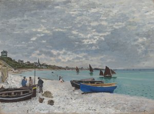 サント・アドレスのビーチ 作： Claude Monet