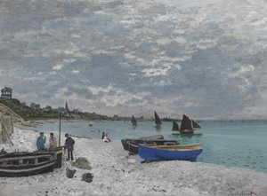 1867年のサントドレスのビーチ 作： Claude Monet