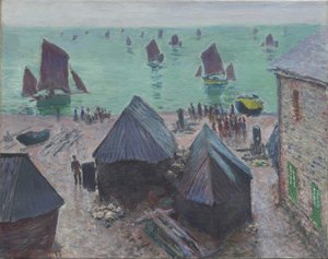 ボートの出発、エトルタ、1885 作： Claude Monet
