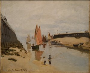 トルヴィルの港 - クロード・モネ（1840-1926）の絵画 - 1870 - 油彩・キャンバス - 54x65,7 - Szepmuveszeti Muzeum, Budapest 作： Claude Monet