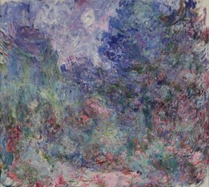 ローズガーデンから眺めたジヴェルニーの家、1922年から24年 作： Claude Monet