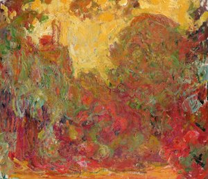 ローズガーデンから見た家、1922年から24年 作： Claude Monet
