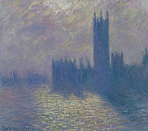 国会議事堂、ストーミースカイ、1904年 作： Claude Monet