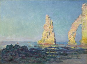 エトルタの針、干潮;エギーユ・ド・エトルタ、マリー・ベース、1883 作： Claude Monet