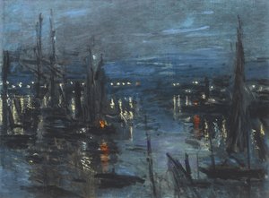 ルアーブルの港、ナイトエフェクト;ハーバーの港、夜の影響、1873