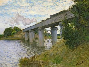 Argenteuilの鉄道橋 作： Claude Monet
