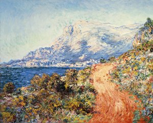 メントン近くの赤い道、1884 作： Claude Monet